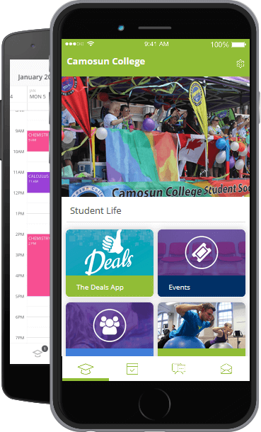 Camosun Student App home page